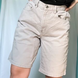 Tan jean shorts